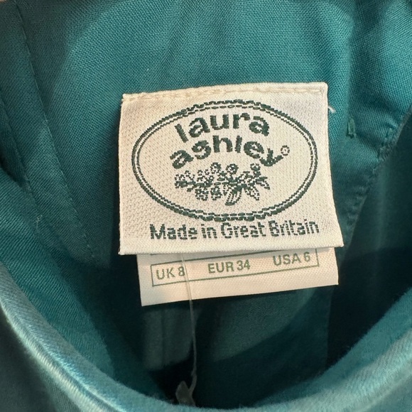 NEW Laura Ashley teal green dress vintage cottage girl 100% cotton - Picture 7 of 12